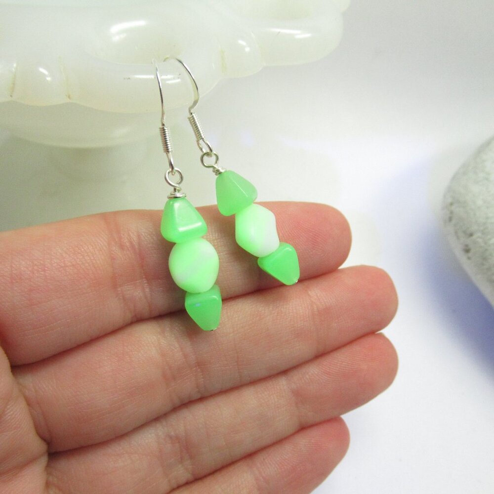 Uranium vintage bead earrings